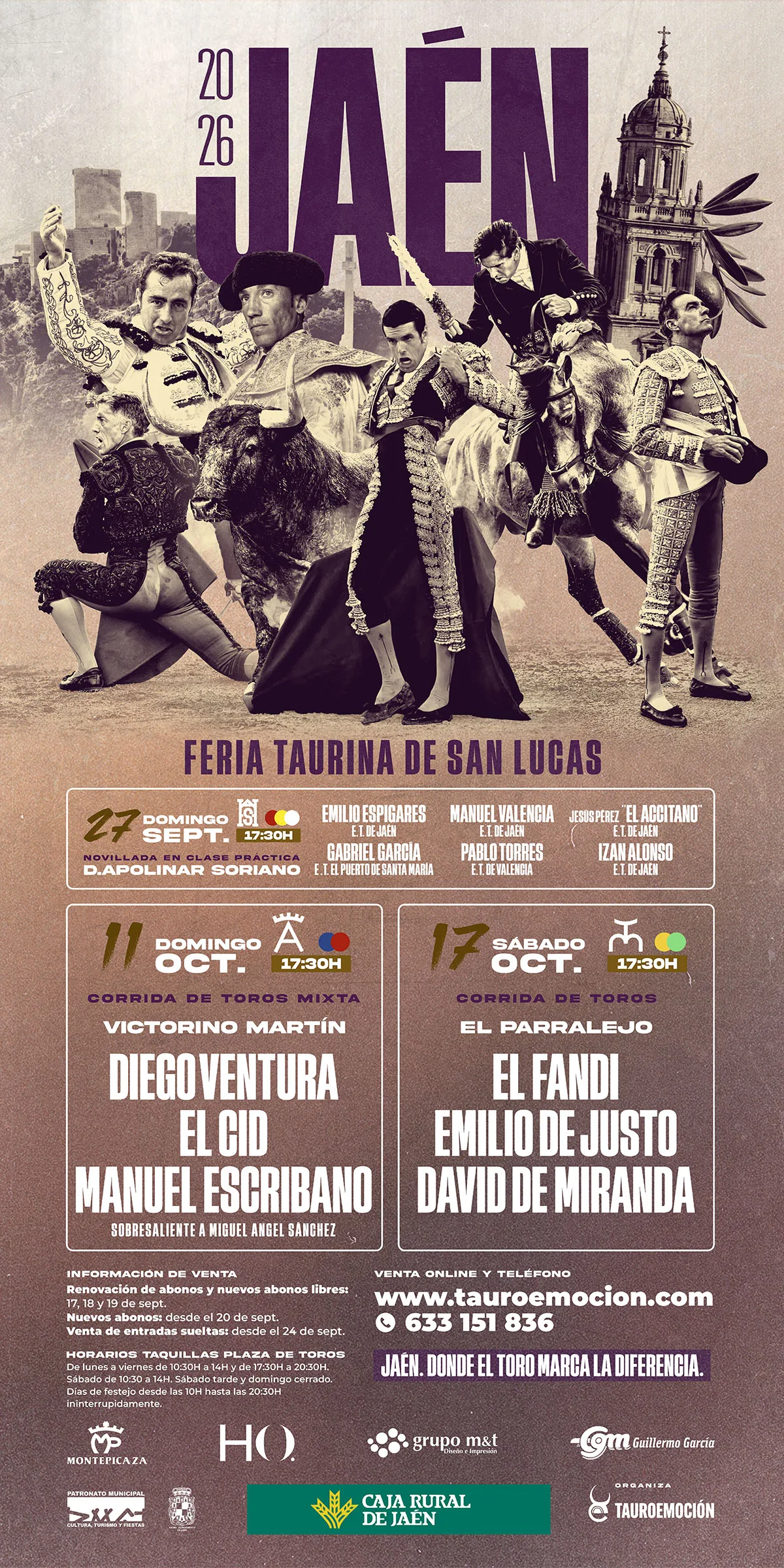 Corrida de toros de la Feria de San Lucas: David de Miranda, El Fandi y Emilio de Justo