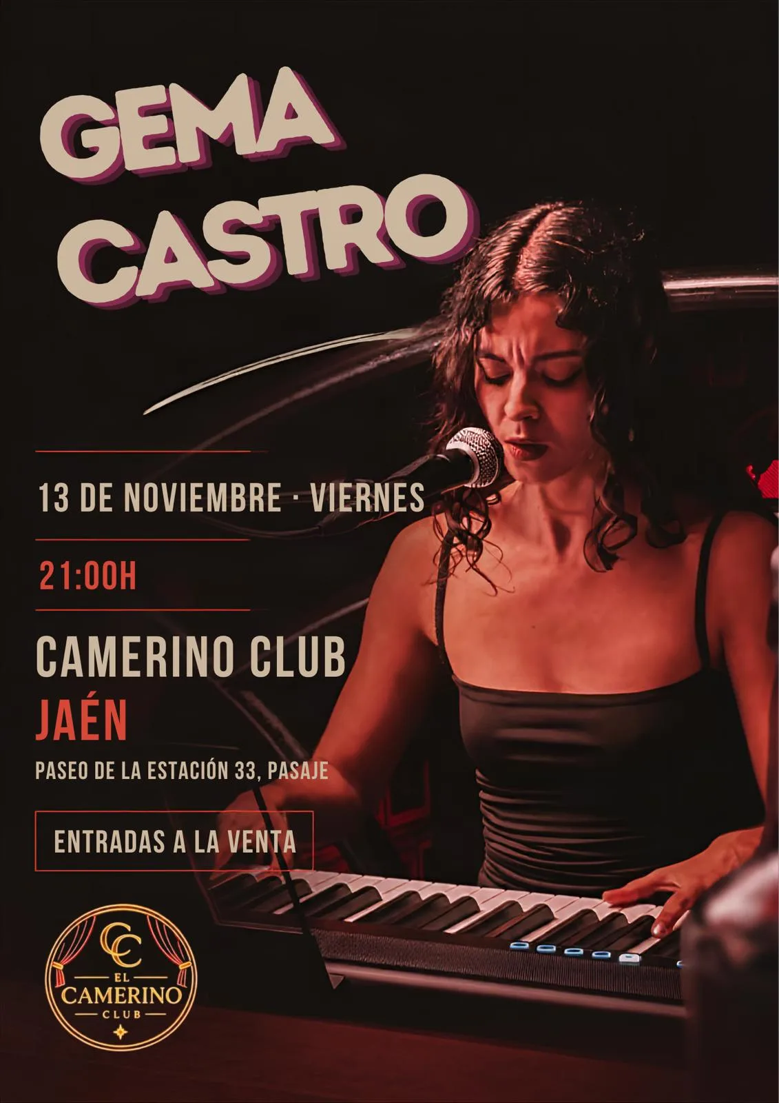 Gema Castro en concierto, en El Camerino Club