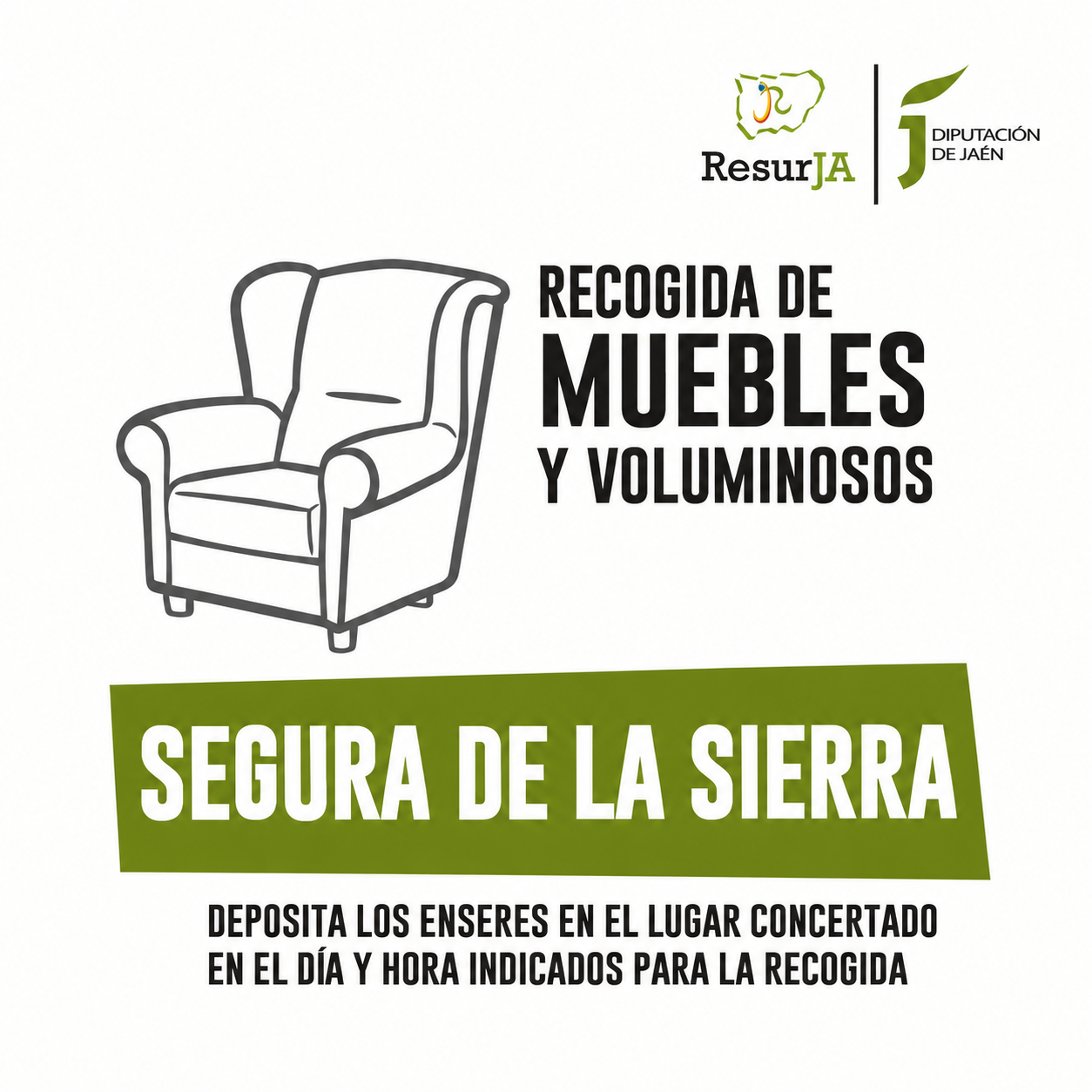 Imagen de la noticia: La recogida de muebles y enseres en Segura de la Sierra se adelanta al 29 de octubre
