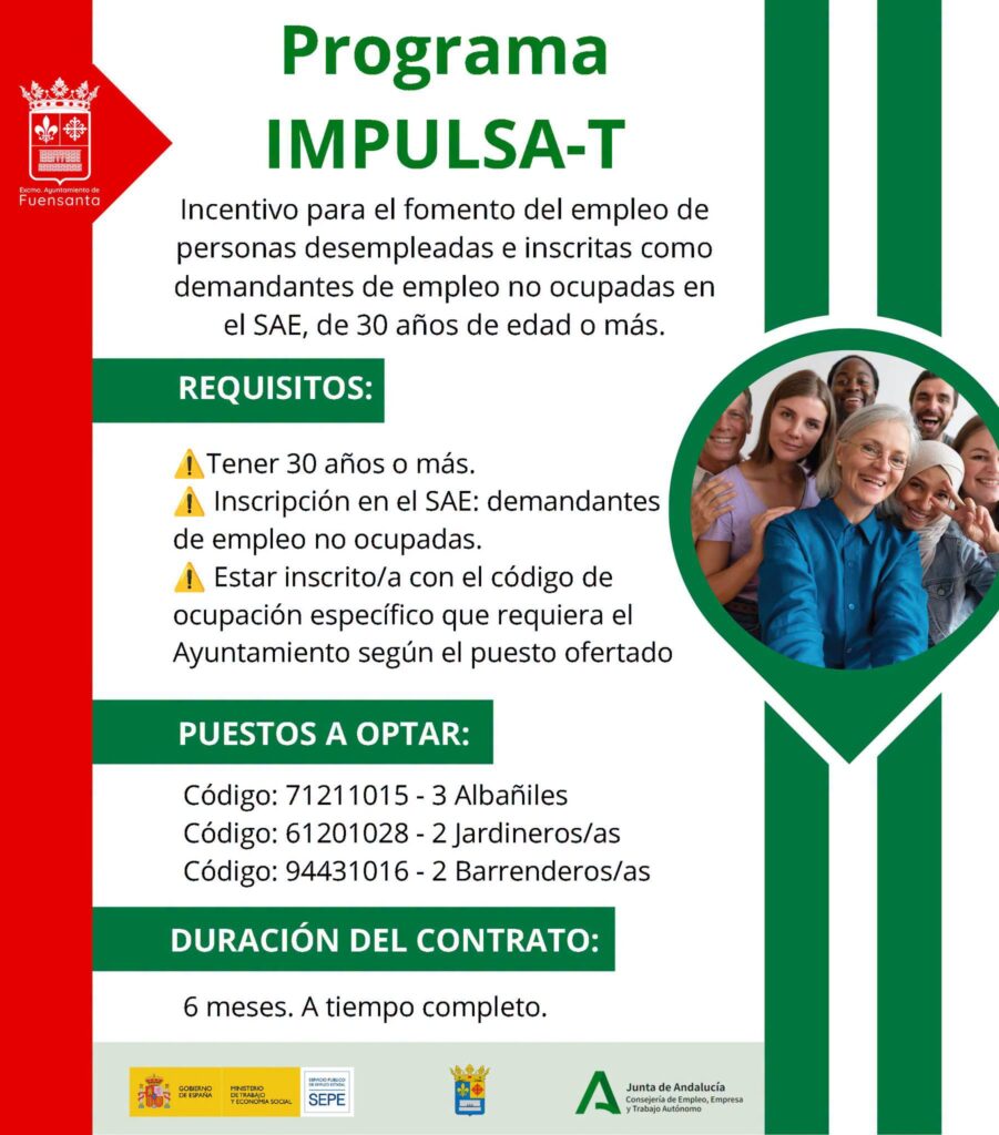 Imagen de la noticia: Fuensanta de Martos oferta siete empleos de seis meses para parados de 30 años o más