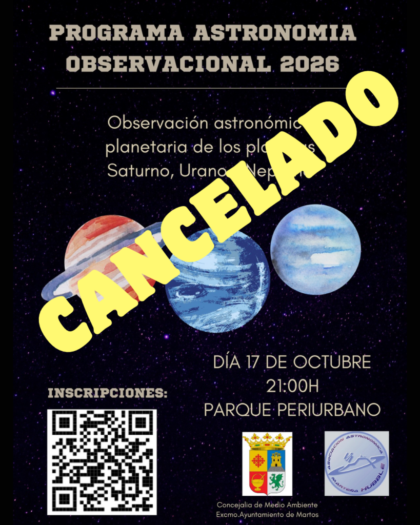 Imagen de la noticia: La lluvia obliga a suspender en Martos la observación de Saturno, Urano y Neptuno