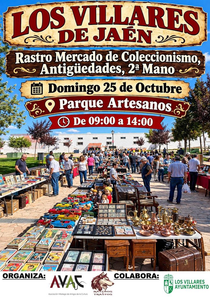 Imagen de la noticia: Los Villares acoge el domingo 25 un mercadillo de coleccionismo y antigüedades