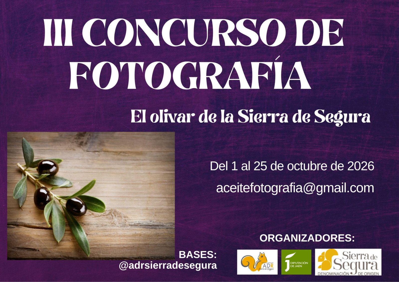 Imagen de la noticia: Abierto el plazo del III Concurso de Fotografía del Olivar de la Sierra de Segura
