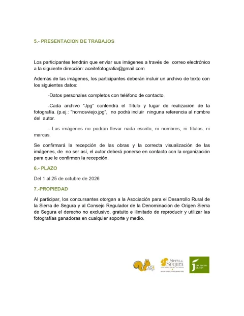 Imagen de la noticia: Abierto el plazo del III Concurso de Fotografía del Olivar de la Sierra de Segura