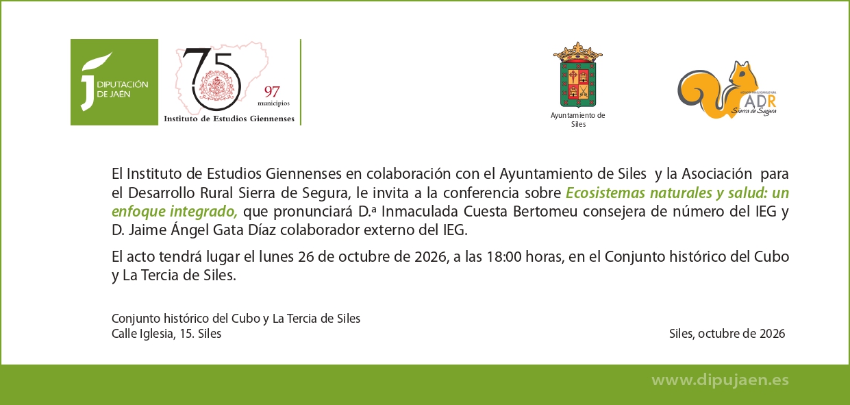 Imagen de la noticia: Siles acoge el 26 de octubre una charla sobre ecosistemas naturales y salud