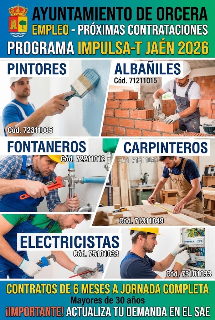 Image for the story: Orcera seeks painters, bricklayers, plumbers, carpenters and electricians for six months