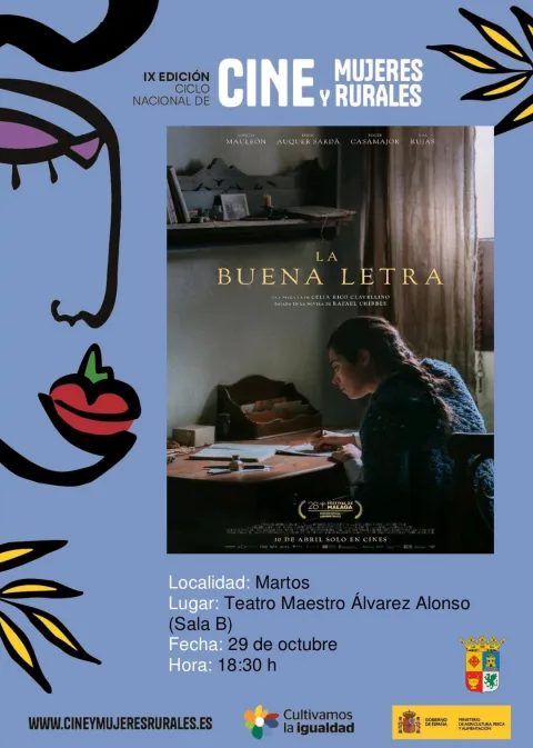 Imagen de la noticia: Martos proyecta «La buena letra» el 29 de octubre dentro del ciclo de cine y mujeres rurales