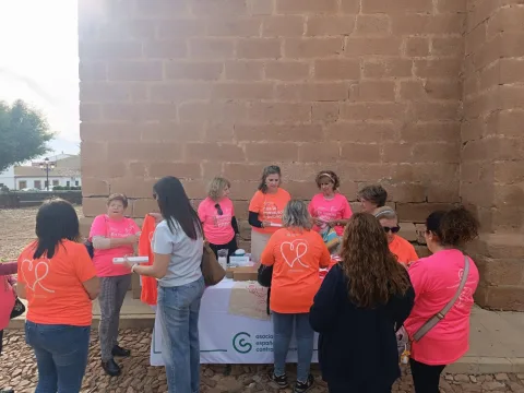 Imagen de la noticia: Baños de la Encina marcha contra el cáncer de mama y tiñe el castillo de rosa